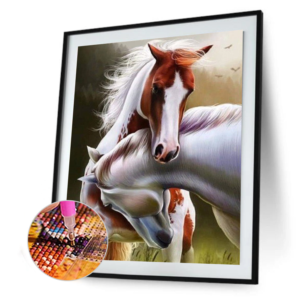 Two Horses - Full Round Drill Diamond Painting 30*40CM