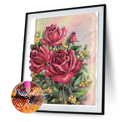 Flower - Full Round Drill Diamond Painting 30*40CM