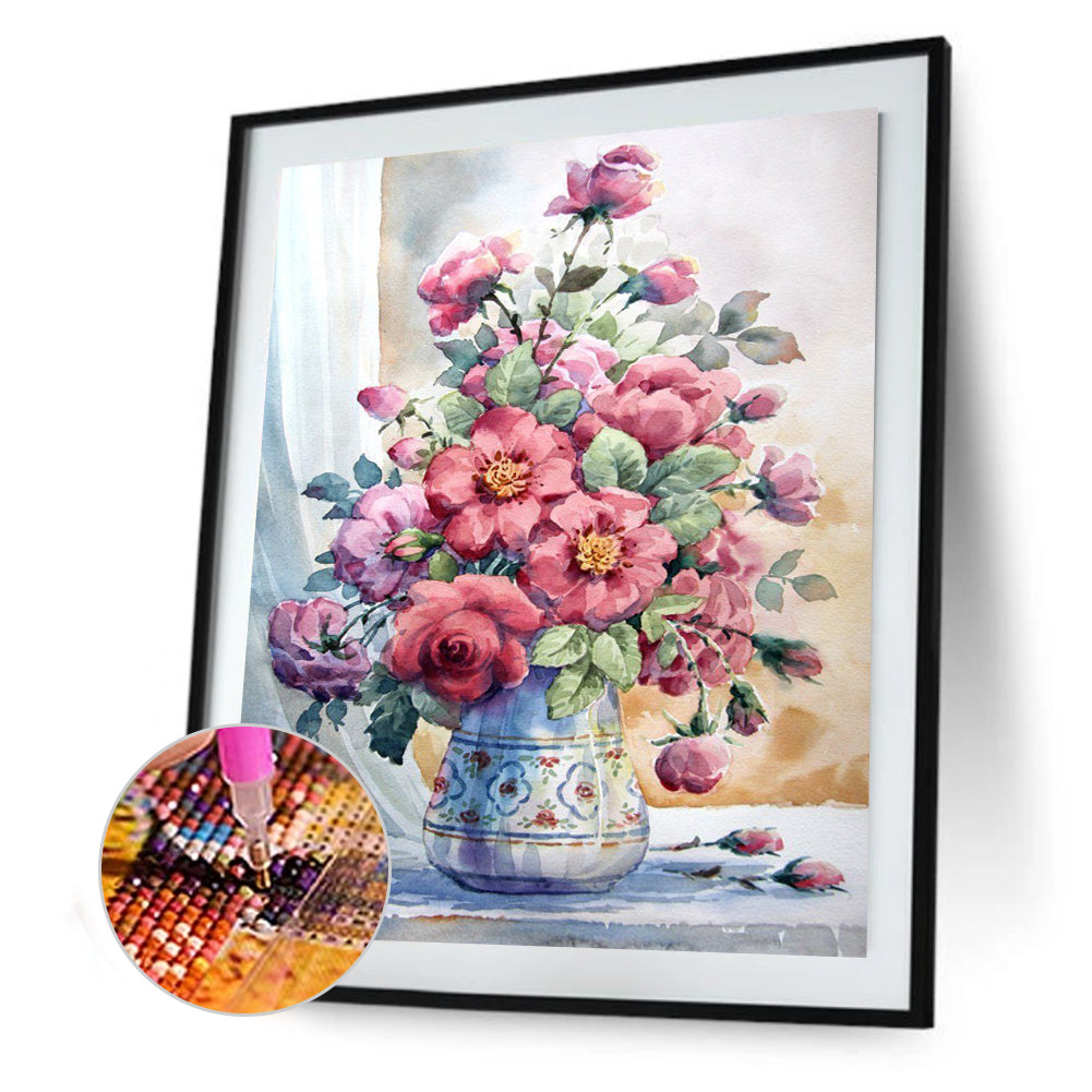 Flower - Full Round Drill Diamond Painting 30*40CM