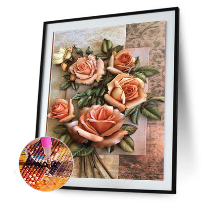 Flower - Full Round Drill Diamond Painting 30*40CM