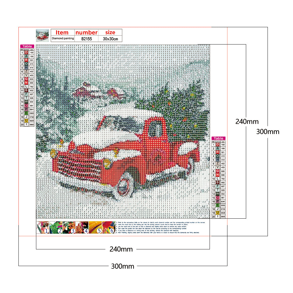 Red Car - Full Round Drill Diamond Painting 30*30CM