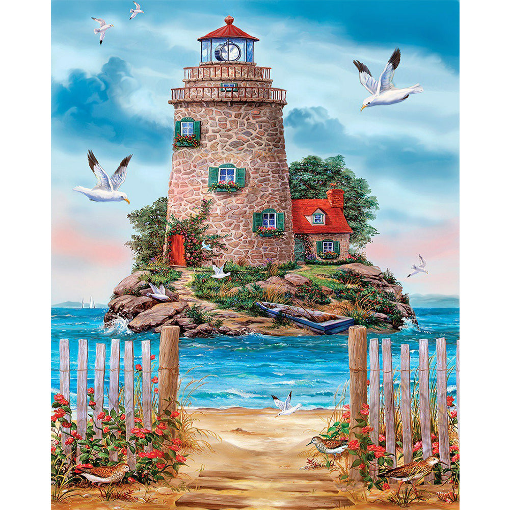 Lighthouse - Full Round Drill Diamond Painting 40*50CM