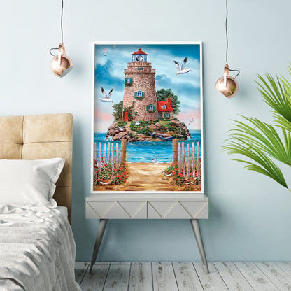 Lighthouse - Full Round Drill Diamond Painting 40*50CM