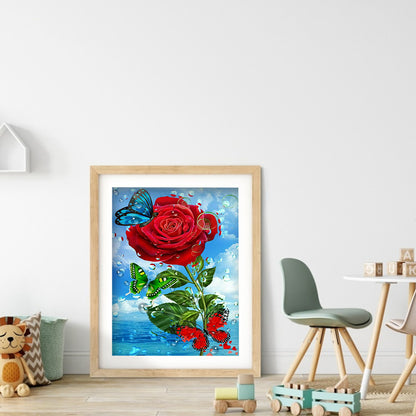 Butterfly Rose - Full Round Drill Diamond Painting 30*40CM