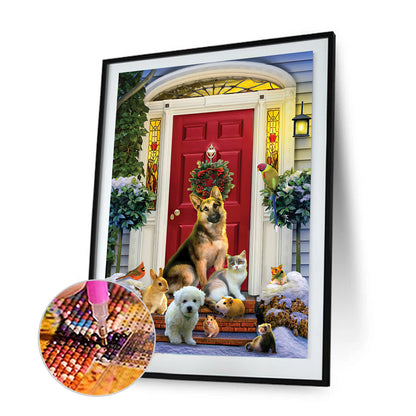 Christmas Dog - Full Round Drill Diamond Painting 30*40CM