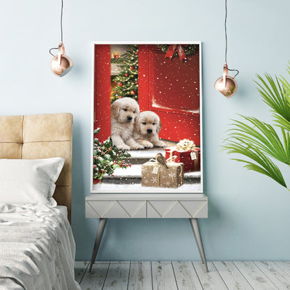 Christmas Dog - Full Round Drill Diamond Painting 30*40CM