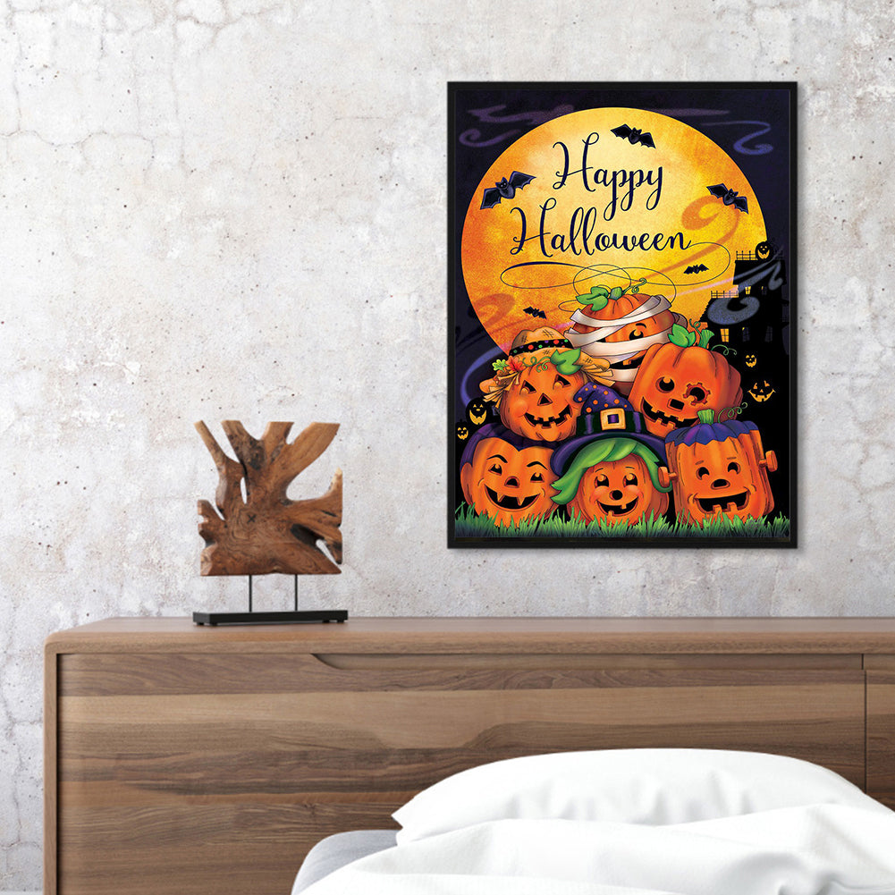 Halloween Pumpkin - Full Round Drill Diamond Painting 30*40CM