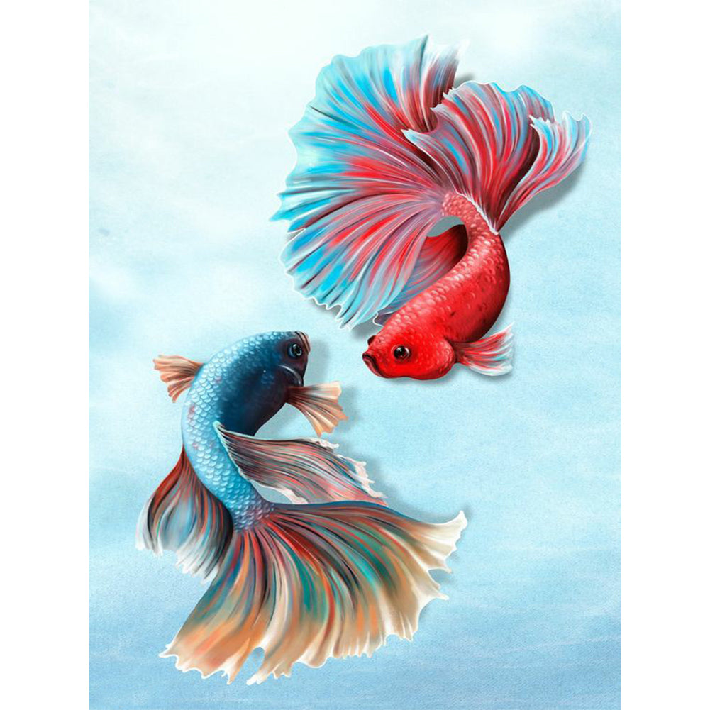 Fishes - Full Round Drill Diamond Painting 30*40CM