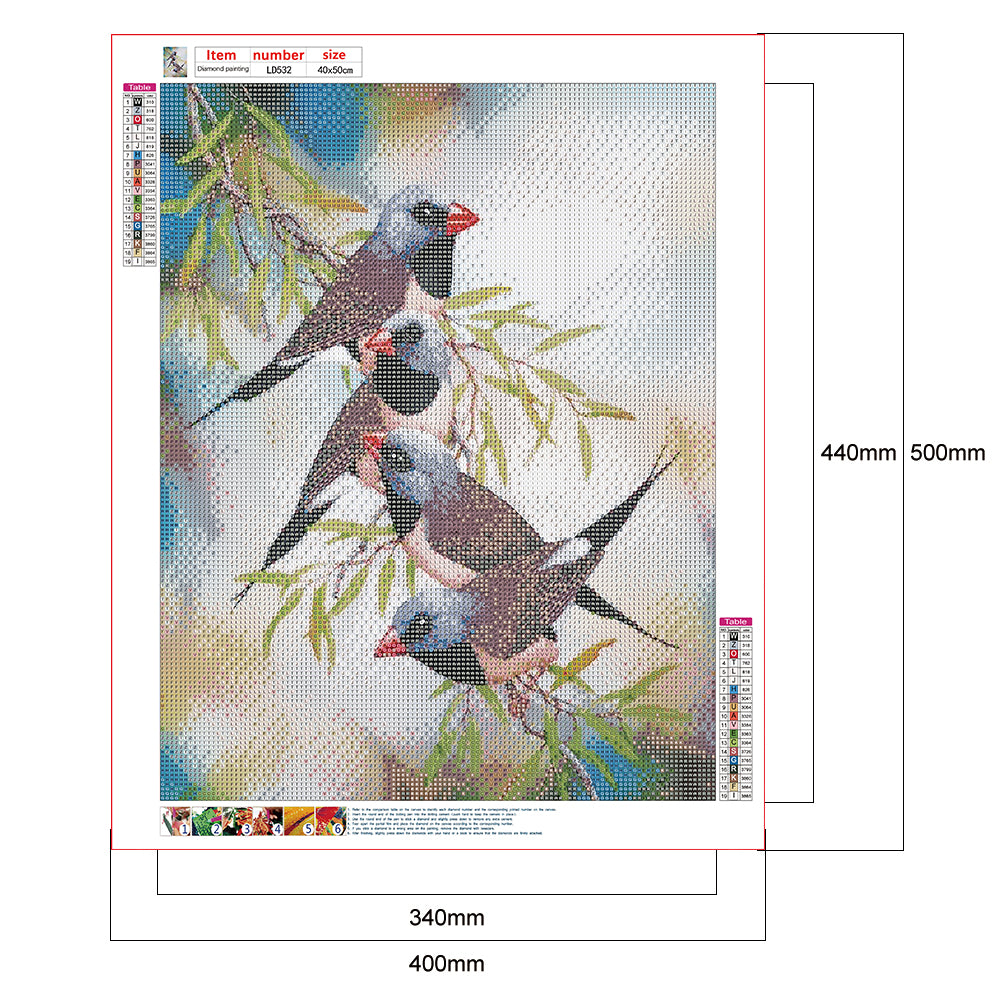 Bird - Full Round Drill Diamond Painting 40*50CM