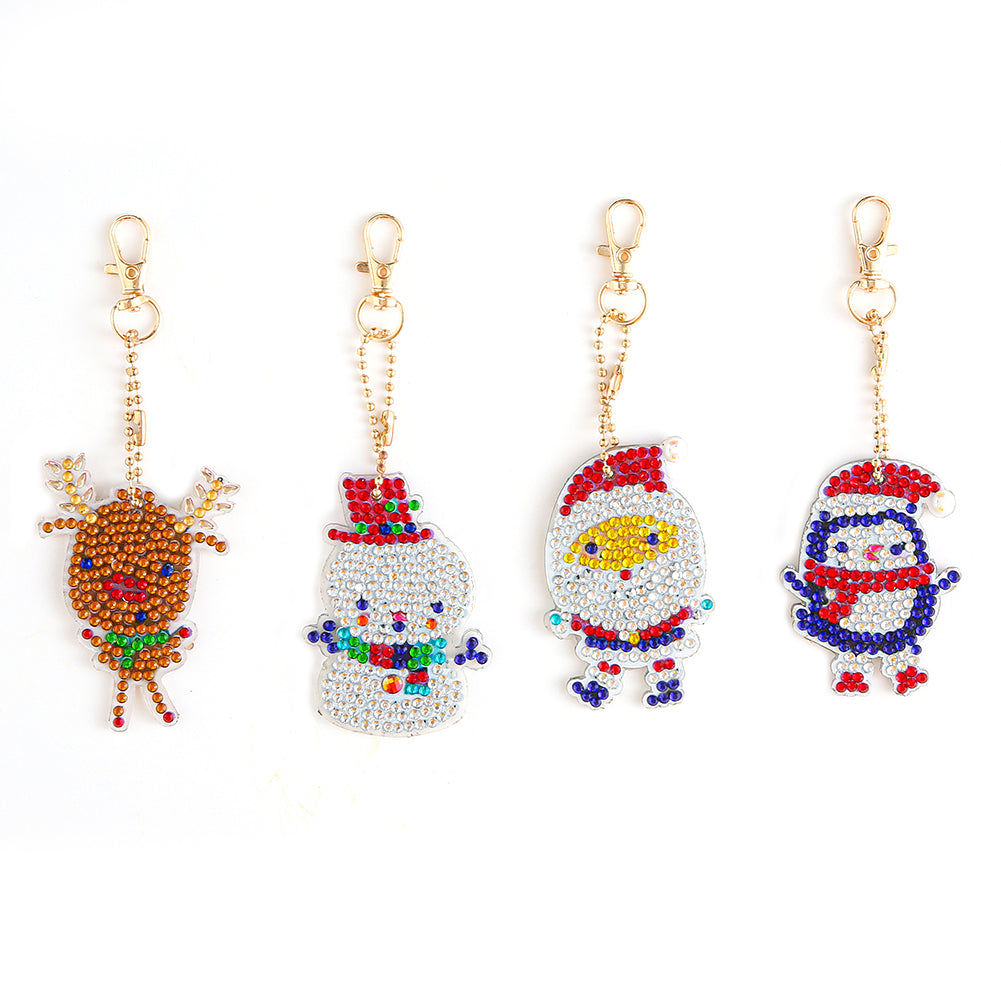 DIY Christmas 5D Diamond Painting Special Shape Drilling Keychain Kits