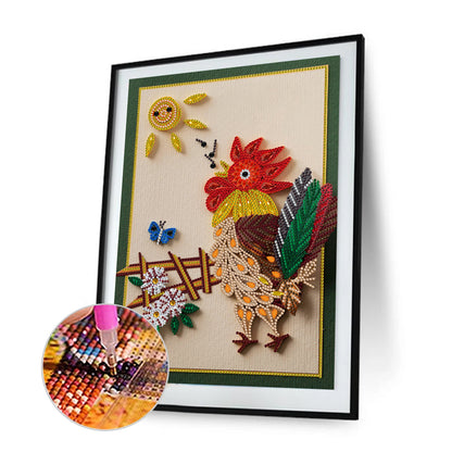 Rooster - Special Shaped Drill Diamond Painting 30*40CM