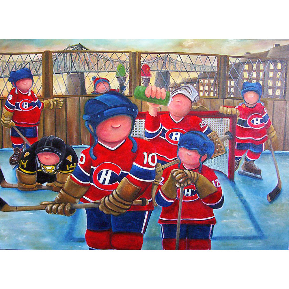 Hockey Sportman - Full Round Drill Diamond Painting 30*40CM