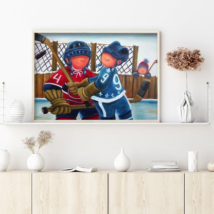 Hockey Sportman - Full Round Drill Diamond Painting 30*40CM