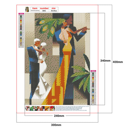 Elegant Lady - Full Round Drill Diamond Painting 30*40CM