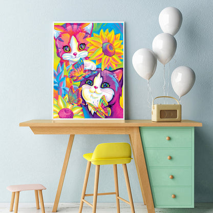 Cat - Full Round Drill Diamond Painting 30*40CM