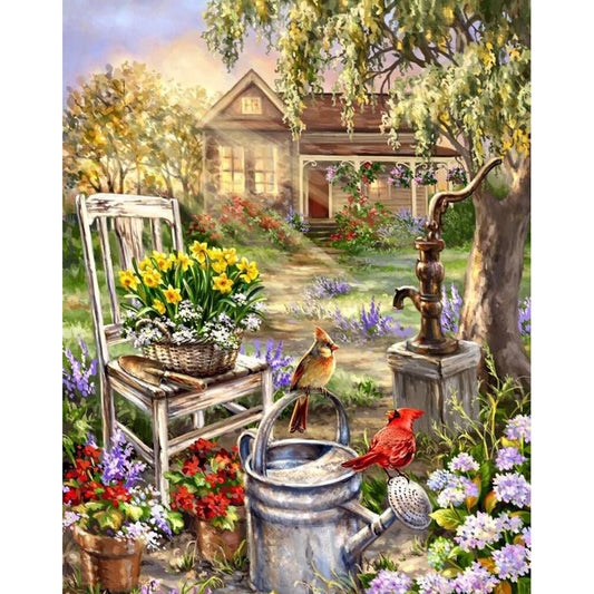 Mountain Landscape - Full Round Drill Diamond Painting 30*40CM