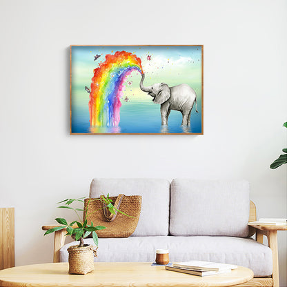 Rainbow Elephant - Full Round Drill Diamond Painting 40*30CM