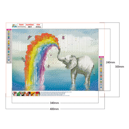 Rainbow Elephant - Full Round Drill Diamond Painting 40*30CM