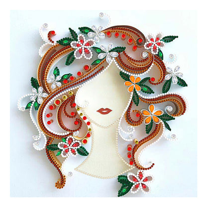 Curly Girl - Special Shaped Drill Diamond Painting 30*30CM