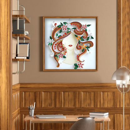 Curly Girl - Special Shaped Drill Diamond Painting 30*30CM