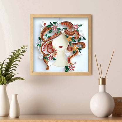 Curly Girl - Special Shaped Drill Diamond Painting 30*30CM