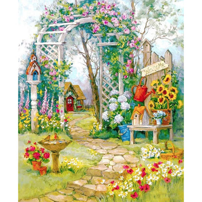 Garden - Full Round Drill Diamond Painting 30*40CM