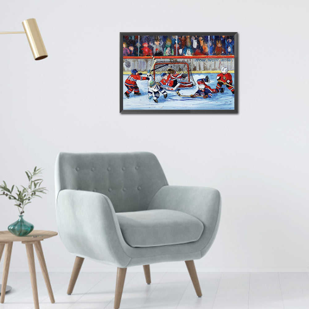 Ice Hockey Game - Full Round Drill Diamond Painting 45*30CM