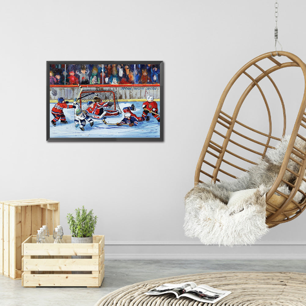 Ice Hockey Game - Full Round Drill Diamond Painting 45*30CM