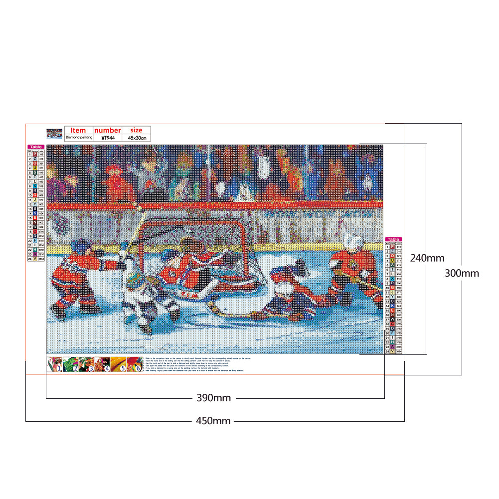 Ice Hockey Game - Full Round Drill Diamond Painting 45*30CM