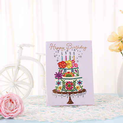 Special Shaped 5D Diamond Painting Happy Birthday Cards DIY Postcards Set