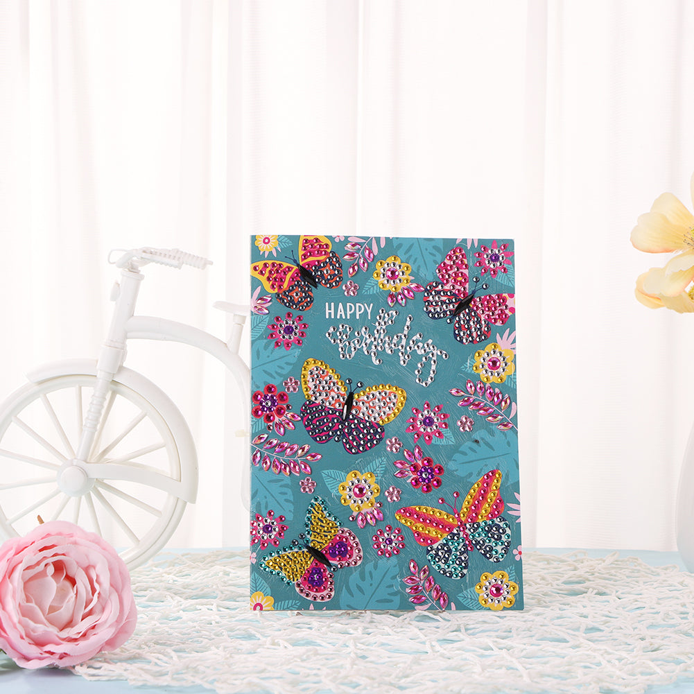 Special Shaped 5D Diamond Painting Happy Birthday Cards DIY Postcards Set