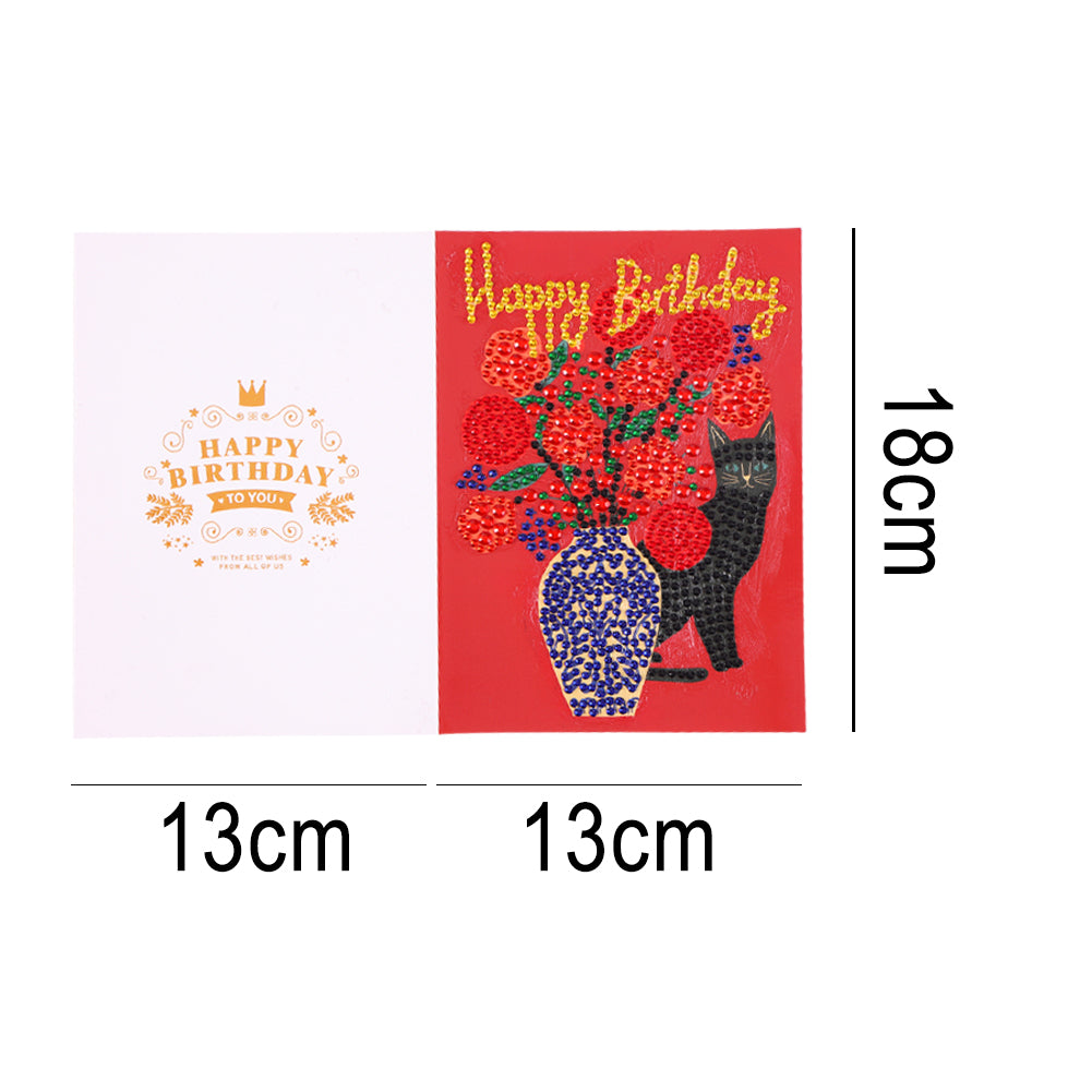 Special Shaped 5D Diamond Painting Happy Birthday Cards DIY Postcards Set