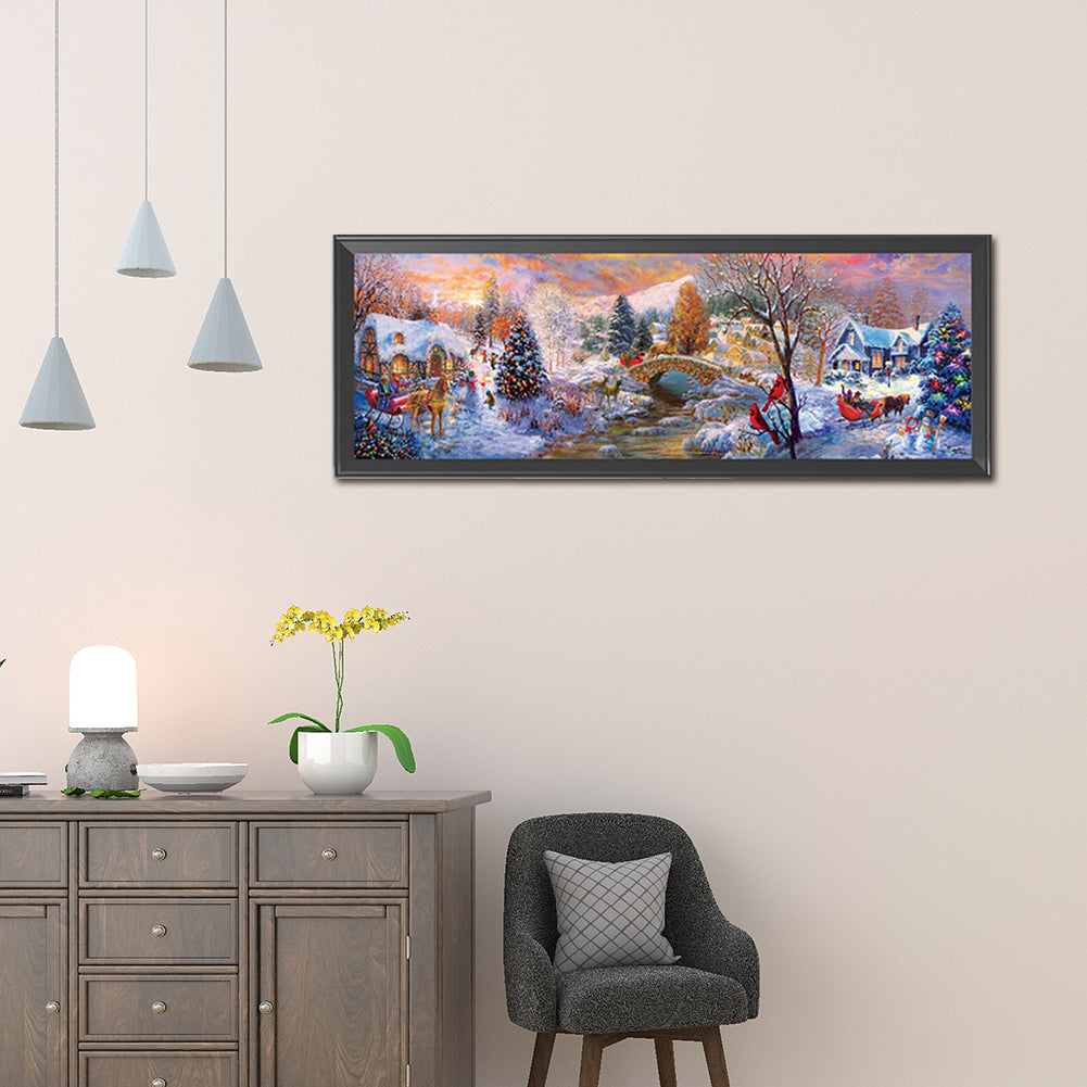 Christmas Town - Full Round Drill Diamond Painting 90*30CM