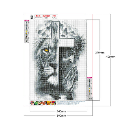 Cross - Full Round Drill Diamond Painting 30*40CM