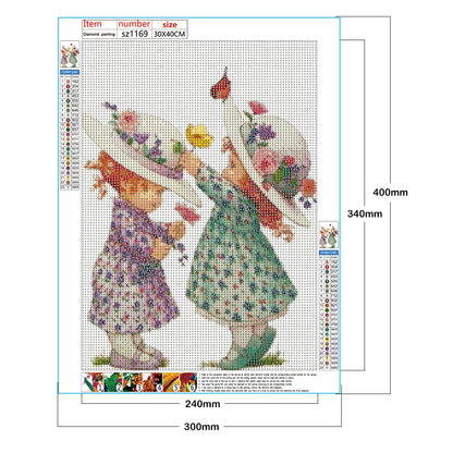 Hat Girl - Full Round Drill Diamond Painting 30*40CM