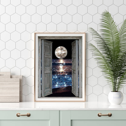 Sea Moon - Full Round Drill Diamond Painting 30*40CM