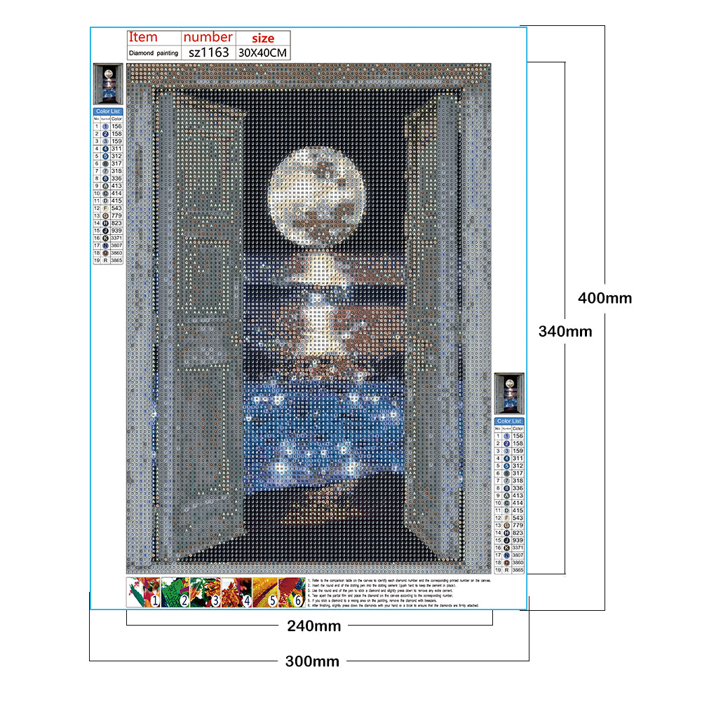 Sea Moon - Full Round Drill Diamond Painting 30*40CM