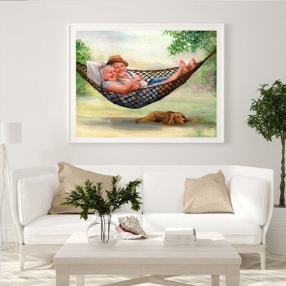 Cradle Couple - Full Round Drill Diamond Painting 40*30CM