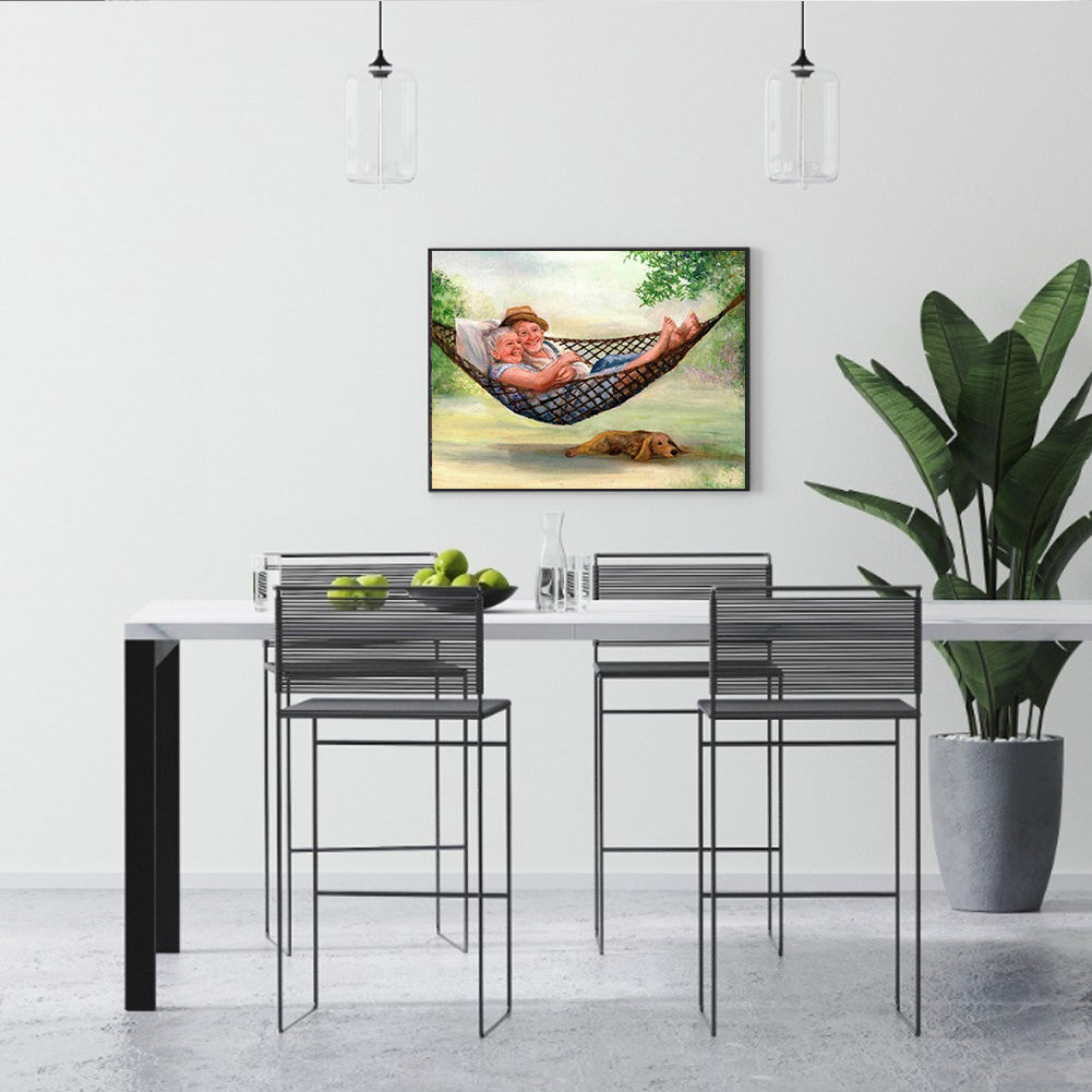 Cradle Couple - Full Round Drill Diamond Painting 40*30CM