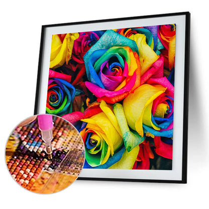 Rainbow Flower - Full Round Drill Diamond Painting 30*30CM