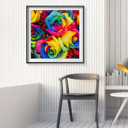 Rainbow Flower - Full Round Drill Diamond Painting 30*30CM