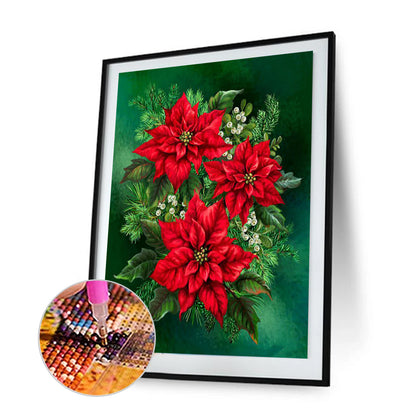 Poinsettia - Full Round Drill Diamond Painting 30*40CM