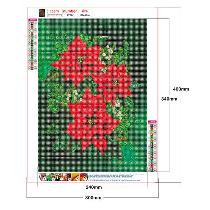 Poinsettia - Full Round Drill Diamond Painting 30*40CM