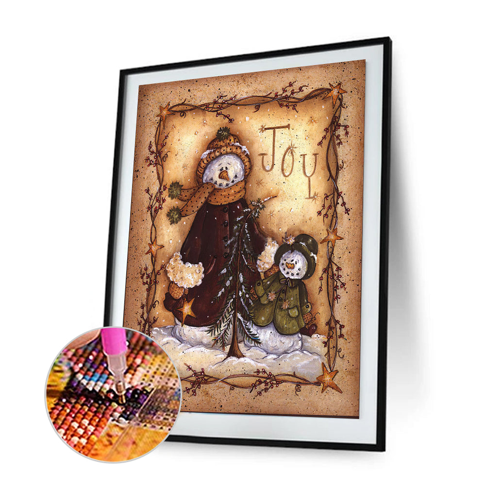 Snowman - Full Round Drill Diamond Painting 30*40CM