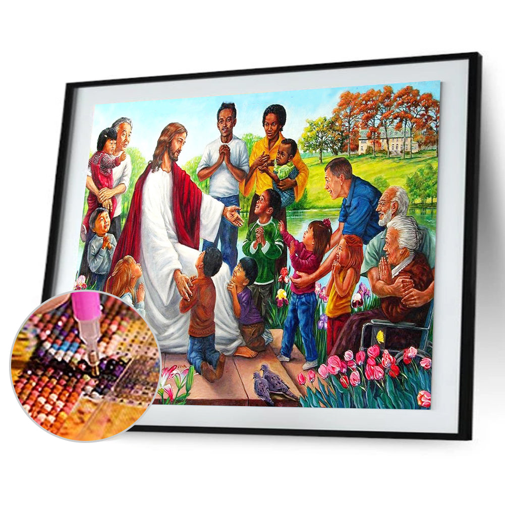 Jesus People - Full Round Drill Diamond Painting 50*40CM