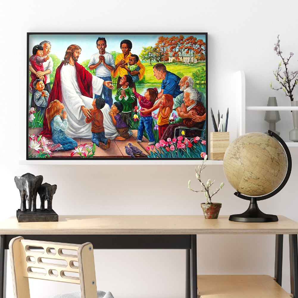 Jesus People - Full Round Drill Diamond Painting 50*40CM