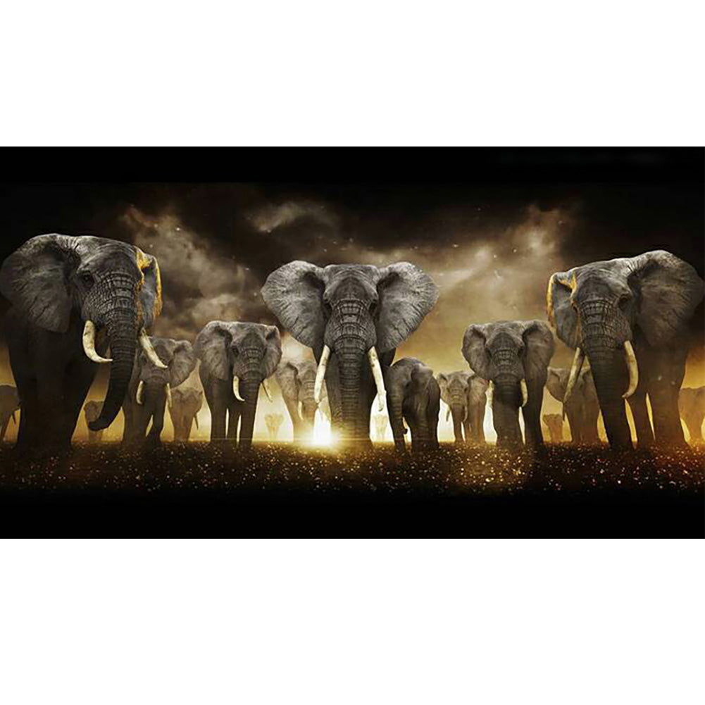 Elephant - Full Round Drill Diamond Painting 80*45CM