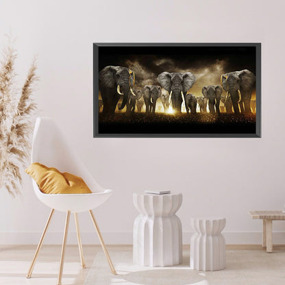 Elephant - Full Round Drill Diamond Painting 80*45CM