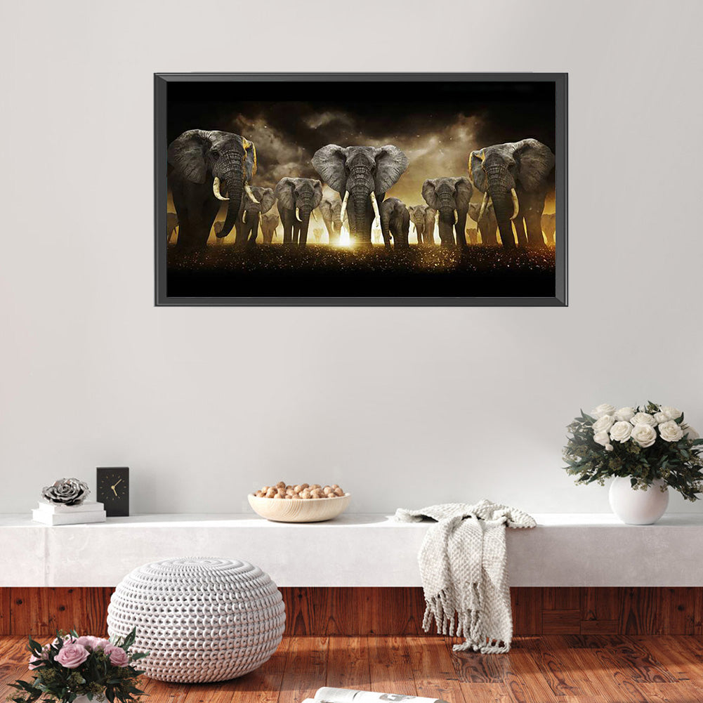 Elephant - Full Round Drill Diamond Painting 80*45CM