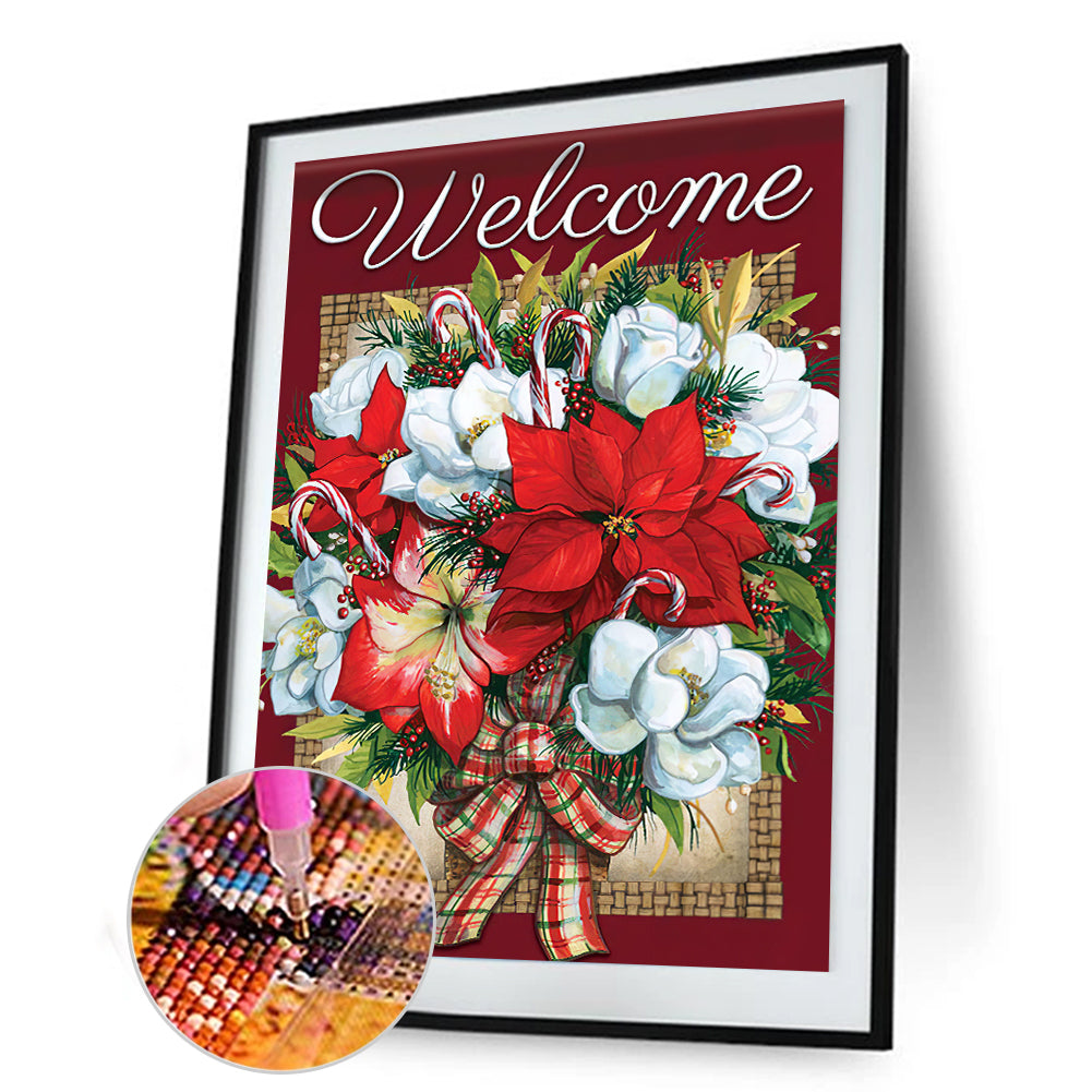 Christmas Flower - Full Round Drill Diamond Painting 30*40CM